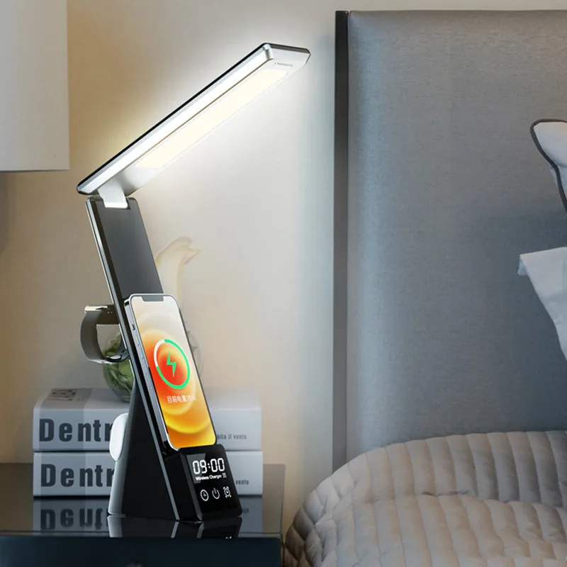 Alarm clock with built-in wireless charger
