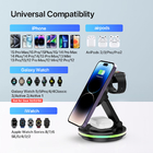 ABS PC 3 in 1 Foldable and Portable Magnetic Wireless Charger with Fast Charging