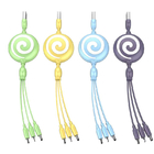 Silicone MAX 3A 100cm Multi Fast Charging Cable For Android 3 In 1