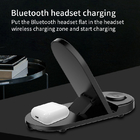 Qi 3 In1 15W 2.5D grass panel Foldable Wireless Charging Stand For 3 Devices