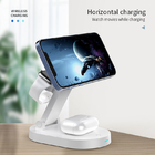 Portable 3 In 1 15W Magnet Wireless Charger Stand Horizontal Charging