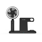 9V 2A Foldable Multifunction Fast Charger 4W Fan PC ABS With Led Night Lamp