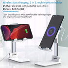 Portable Multifunctional 2 in 1 Wireless Charger Foldable Adjustable Angles Heights
