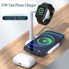 15W Fast Charging Desktop 2 In 1 Wireless Charger for Magnetic Watch Mobile Phone