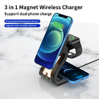 Magnetic 3 In 1 Wireless Charging Station 15W Fast With Night atmosphere Lamp