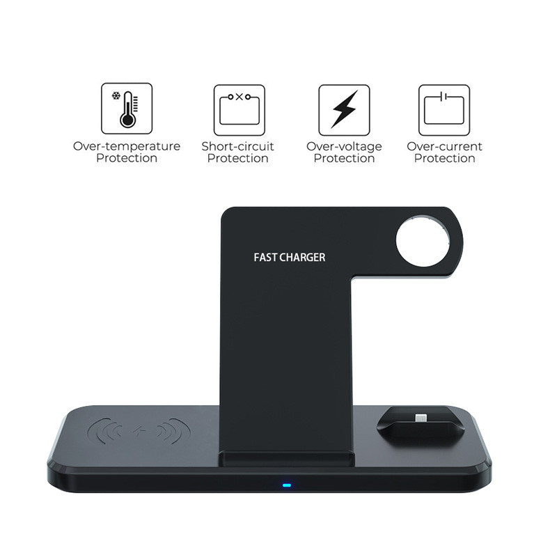 Dual 15W Custom Wireless Charger 4 In 1 Compatible Multiple Devices