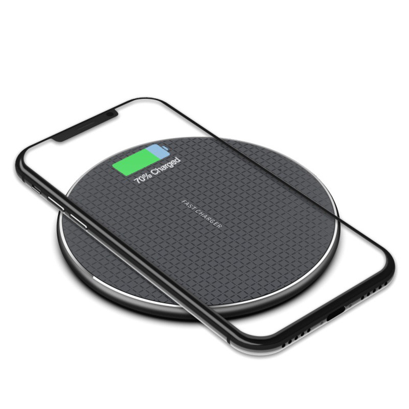 High Power 110 KHZ Round Wireless Charger Desktop Aluminum Alloy