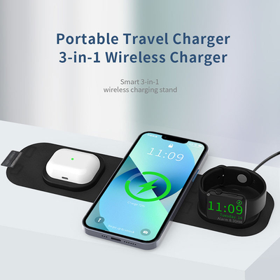Apple Devices Folding Qi Charger 15W Qi Wireless Charger 3 Modes Simultaneously Charge