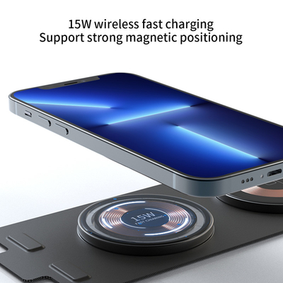 Transparent Portable Folding Fabric 15W  Magnetic Qi Wireless Phone Charger For Iphone 14 Pro Max