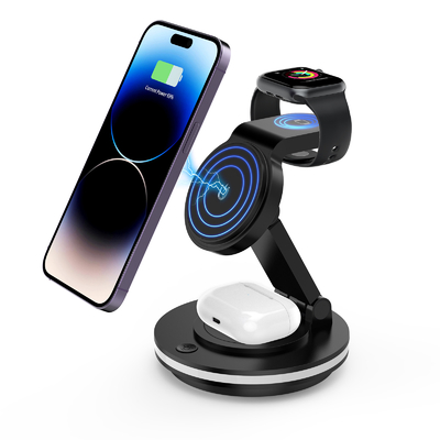 Safety Features Overheat Protection Magnetic Wireless Charger 15W Type-C Input Interface