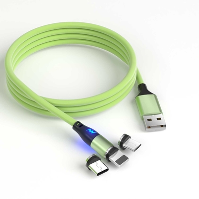 5V 4.5A OD 3.5mm Magnetic Fast Charging Cable 3 In 1 Liquid Silicone