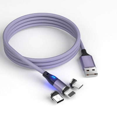 5V 4.5A OD 3.5mm Magnetic Fast Charging Cable 3 In 1 Liquid Silicone