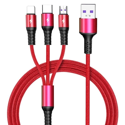 Nylon Braided 5A 3.5mm Fast Charging USB Cables Multifunctional