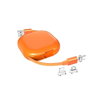 Custom Retractable OD 3.5mm Magnetic Data Cable 3A Fast Charging