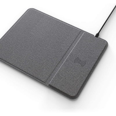 Gray Foldable 10W Wireless Charger Mouse Pad Gifts 300*220*6.5mm