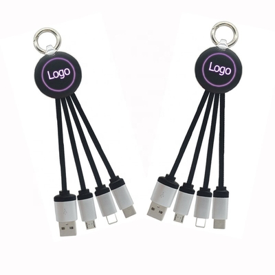 3 In 1  Keychain Length 20cm Fast Charging USB Cables Custom Logo