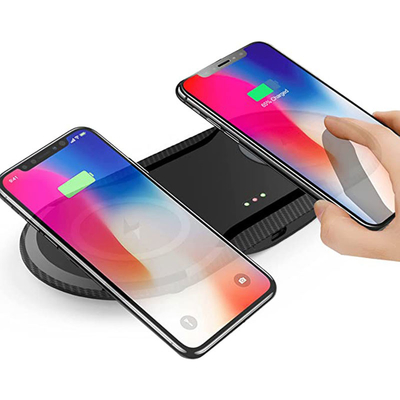 Multi Function 2 In 1 10W Mobile Wireless Charger Pad Dual Qi Port