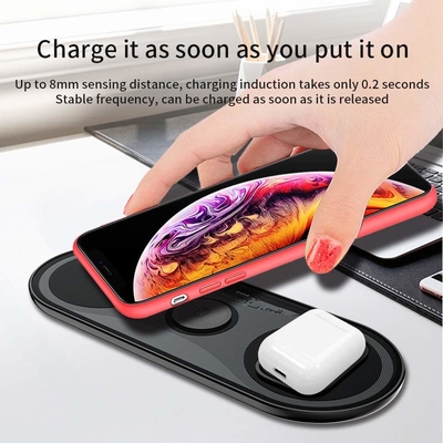 3 In 1 10W Foldable Wireless Charger Wireless Charging Distance 5mm