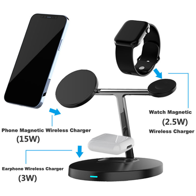 15W Fast Wireless Charging Stand Magnetic 3 in 1 Charging Station Dock