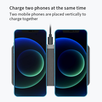 Dual Coil Fast 15w Desktop Wireless Charger Duo Pad For 