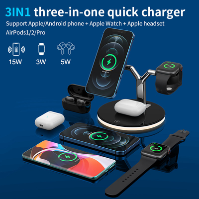 Desktop Magnetic Wireless Car Charger 10w Mobile Phone Holder 4 In 1