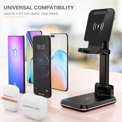 Portable And Adjustable Dual 10W Wireless Charger Desk Phone Holder