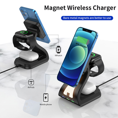 Three In One 15 Watt Magnetic Wireless Phone Charger QC3.0 For Apple Watch