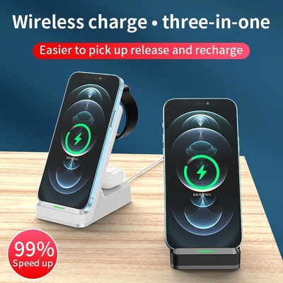 15w 3 In 1 Qi Fast Wireless Charger Fast Charging For Phone Earphone Watch